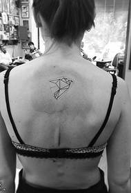 modello di tatuaggio posteriore linea stereo mille gru di carta 77794 - modello di tatuaggio posteriore lumaca