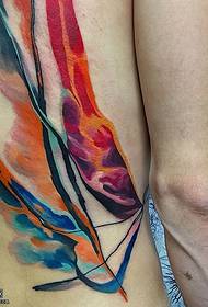 patró de tatuatge d'art de l'aquarel·la de l'esquena