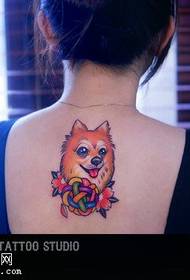 pattern ng likod ng bulaklak fox tattoo