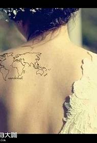 Back Globe Tattoo Patroon