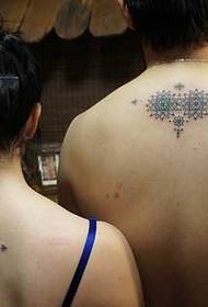 πίσω μοτίβο τατουάζ μνήμης ζευγάρι