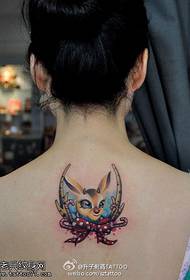 back color deer rose bow tattoo picture
