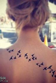 μια όμορφη ομάδα σχεδίων τατουάζ πουλιών