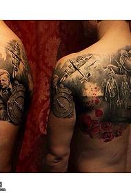 indietro Modello di tatuaggio di airman in stile europeo e americano