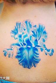 Натраг плави цвјетни узорак тетоваже