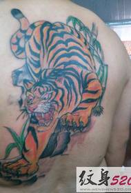 мужская спина властная наклонная модель татуировки тигра