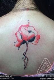 esquena de tatuatge floral de l'aquarel·la