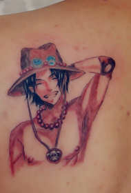 back One Piece Ace Tattoo