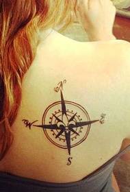 Back Compass Tattoo Pattern