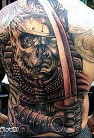 Hátsó harcos tetoválás minta