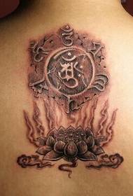 Tatuaggio sanscrito 3d di personalità posteriore