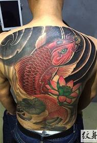 back lotus squid tattoo