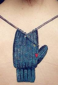Girl back woven wool alternative color tattoo picture