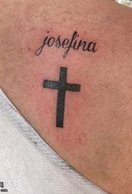Natrag križni engleski uzorak tetovaže
