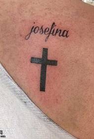 I-Back Cross English tattoo Tatellite