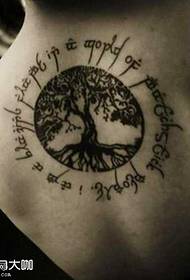 πίσω μοτίβο τατουάζ ματαιοδοξία δέντρο