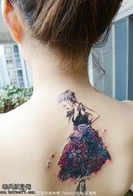 elegant noble girl tattoo pattern