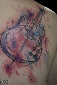 muundo wa nyuma wa tatoo la gitaa la gitaa