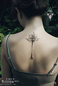 Zpět malý květ strom tetování vzor