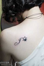 tilbage meget fem-stjernet tatoveringsmønster