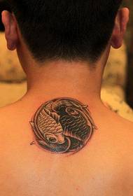 Back Pisces Tattoo Àpẹẹrẹ