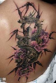 ຮູບແບບ tattoo ມັງກອນໄມ້ກັບຄືນ