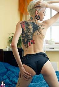seksīgs krāšņa skaistuma muguras tetovējums