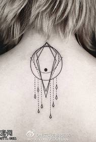 Nazaj preprost vzorec tatoo Dreamcatcher