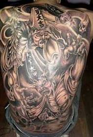 esquena de tatuatge de super personalitat en blanc i negre, impermanència, esquena per als homes