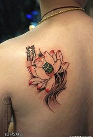 koulè meditasyon modèl tatoo lotus