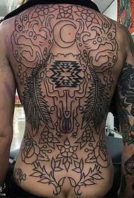 kāʻei kahiko Pākī a me ʻAmelika style prickly totem tattoo pattern