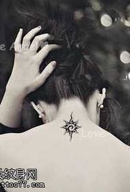 Back Flower Tattoo Pattern 77101 - ลายสัก Totem Back Sun Moon