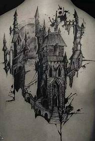 back castle tattoo pattern