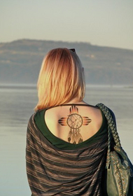 girls back alternative dream catcher tattoo