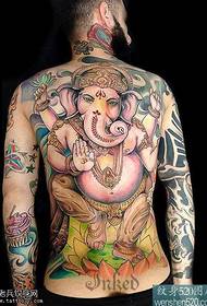 Modello di tatuaggio a colori atmosferico di stile posteriore