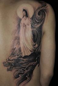 Spate Guanyin călărit model de tatuaj dragon