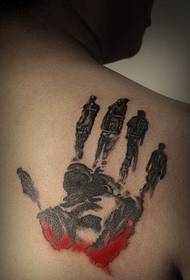 rug fataal bloed handafdruk tattoo patroon