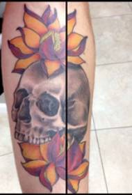Materijal za tetoviranje ruku, muška ruka, slika lotosa i tetovaža