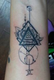 Arm tattoo material, male arm, triangle and rose tattoo picture