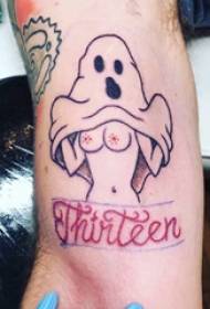 Fantasia del tatuaggio del fantasma Immagine del tatuaggio del fantasma su gray nero