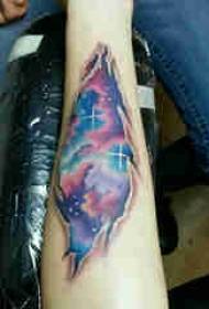 Harajuku csillagos ég tetoválás lány csillag festett a csillagos tetoválás képet
