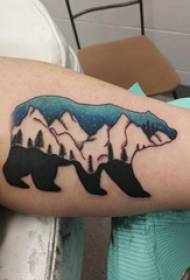 Niedźwiedź tatuaż, chłopiec, gruby niedźwiedź tatuaż obraz