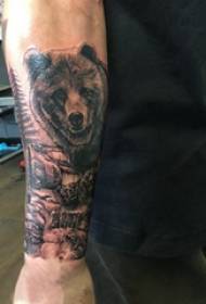 Bear tattoo, boy, arm on bear tattoo picture