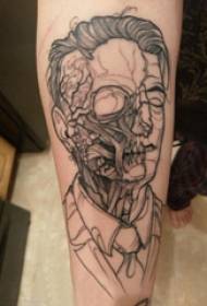 Ужасная татуировка девушка татуировка на черном сером ужасе татуировки картина