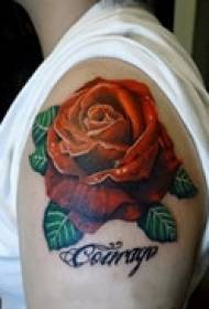 Art rose arm tattoo