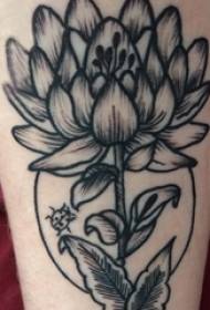 Tatuaggio di loto addormentato, ragazzo che dorme sull'immagine del tatuaggio del fiore di loto
