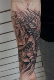 Tattoo koi mynstur Male koi koi tattoo mynd á handlegg
