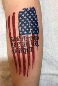 Flag tattoo ụkpụrụ nwata akwụkwọ aka na bekee na ọkọlọtọ tattoo foto