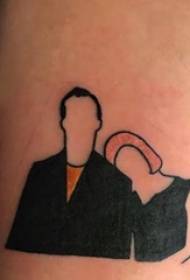 Tattoo avatar pár muž student paže na barevný pár charakter tetování obrázek