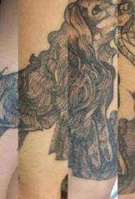 Hond tattoo hond arm op zwart grijs huisdier tattoo afbeelding